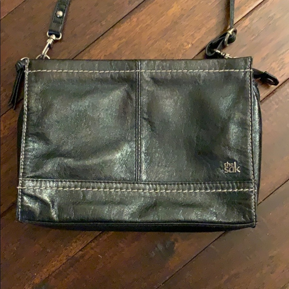 The Sak Black Leather Shoulder or Crossbody Bag